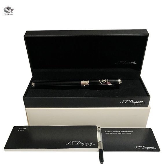 ST Dupont 410608 Elysee Line D Blazon Placed Lacquer Black S Nib M Fountain Pen - Picture 9 of 9